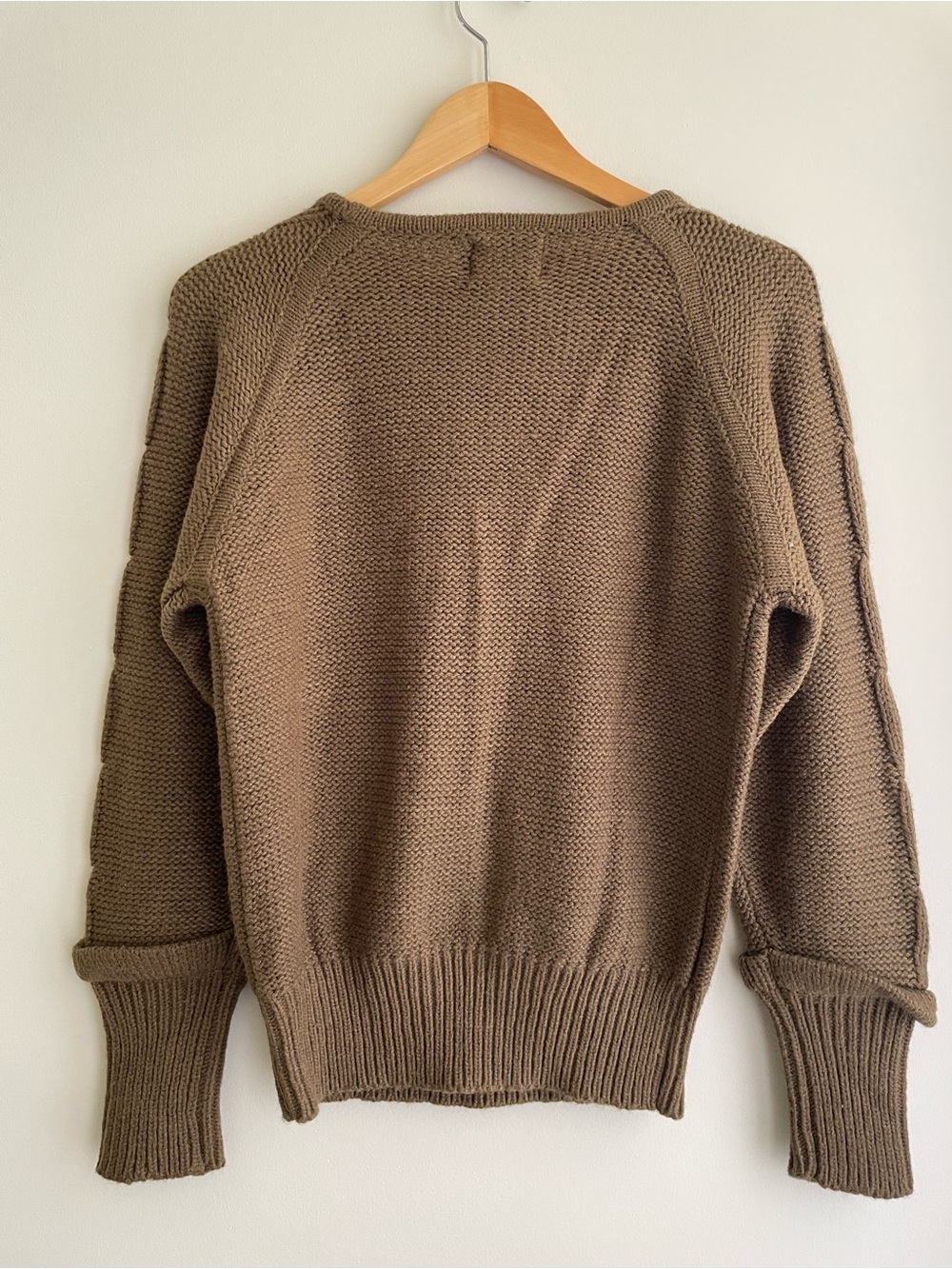 Vintage Crewneck Cable Knit Fall Brown Dark Academia Sweater Patty Woodard - Picture 3 of 5